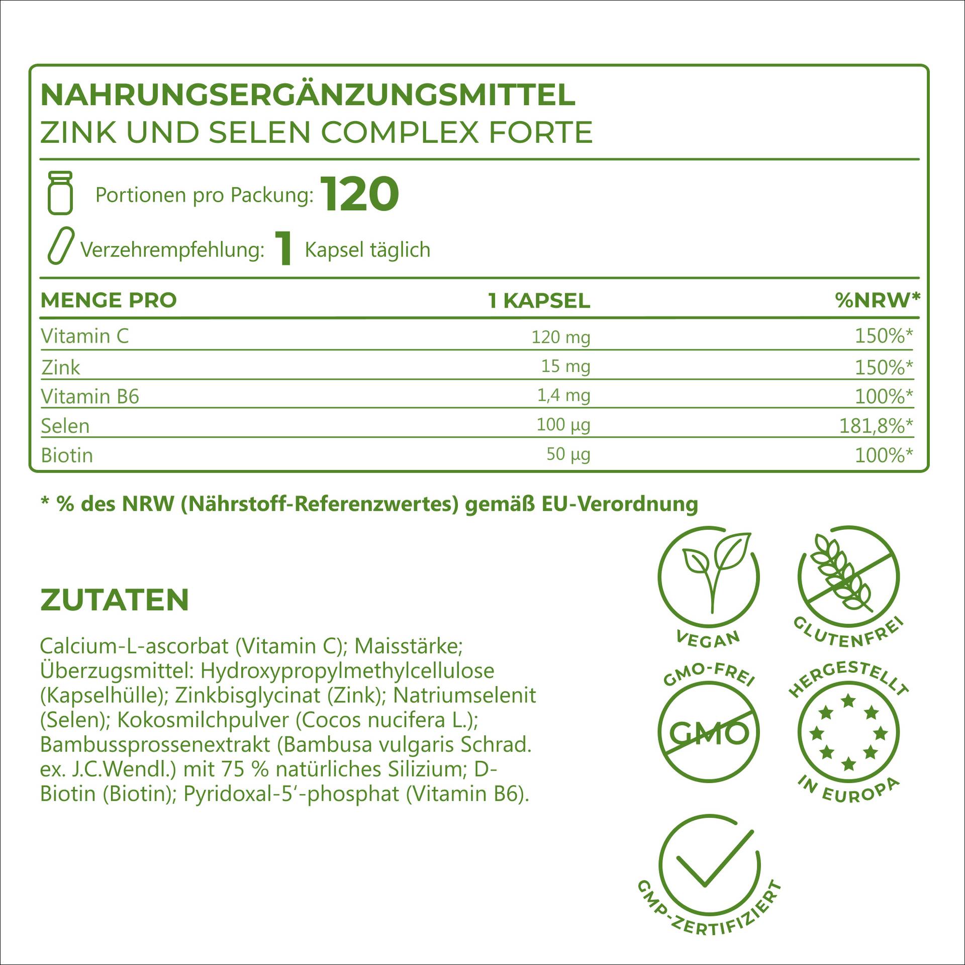 Zinc and Selenium Complex FORTE für beste Bioverfügbarkeit und Bioaktivität