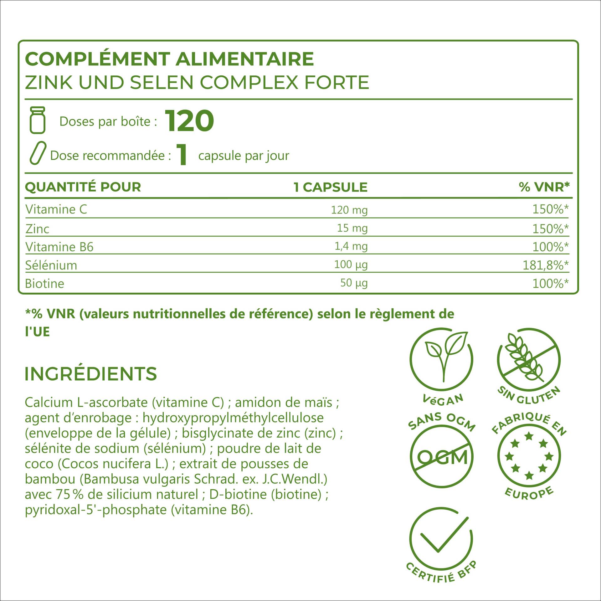 Zinc and Selenium Complex FORTE Optimized formula for best bioavailability and bioactivity