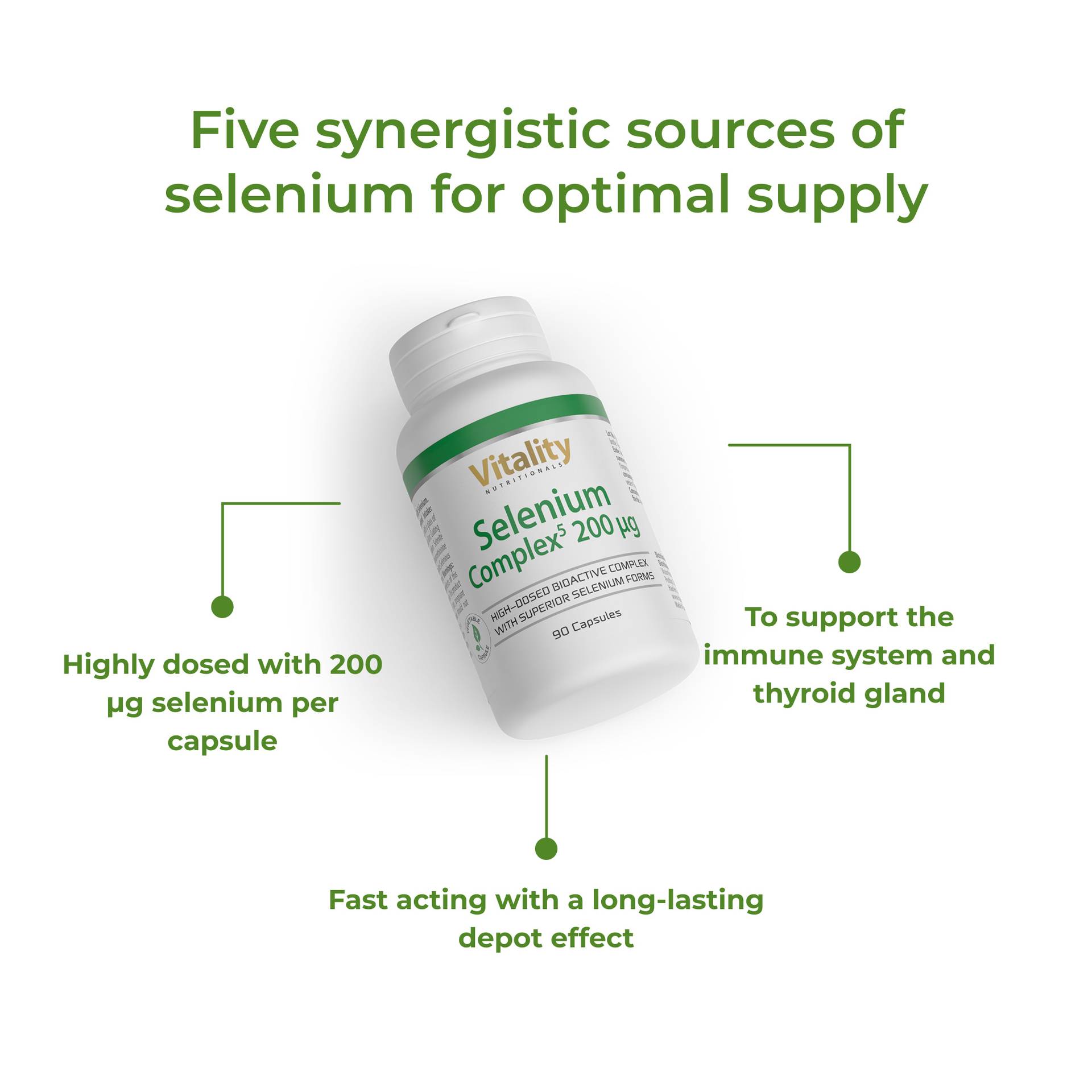 Selenium Complex 200 μg 5 synergistische Selenquellen für eine optimale Versorgung