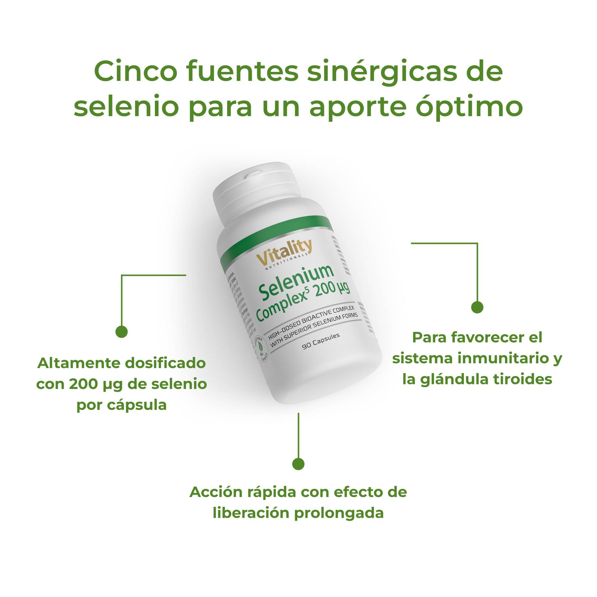 Selenium Complex 200 μg Cinco fuentes sinérgicas de selenio para un aporte óptimo