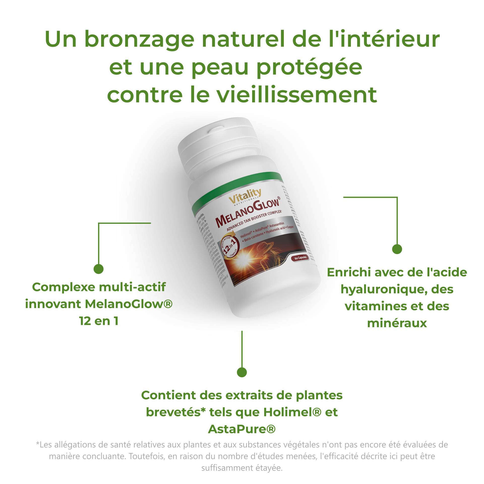MelanoGlow Un bronzage naturel de l'intérieur et une peau protégée contre le vieillissement