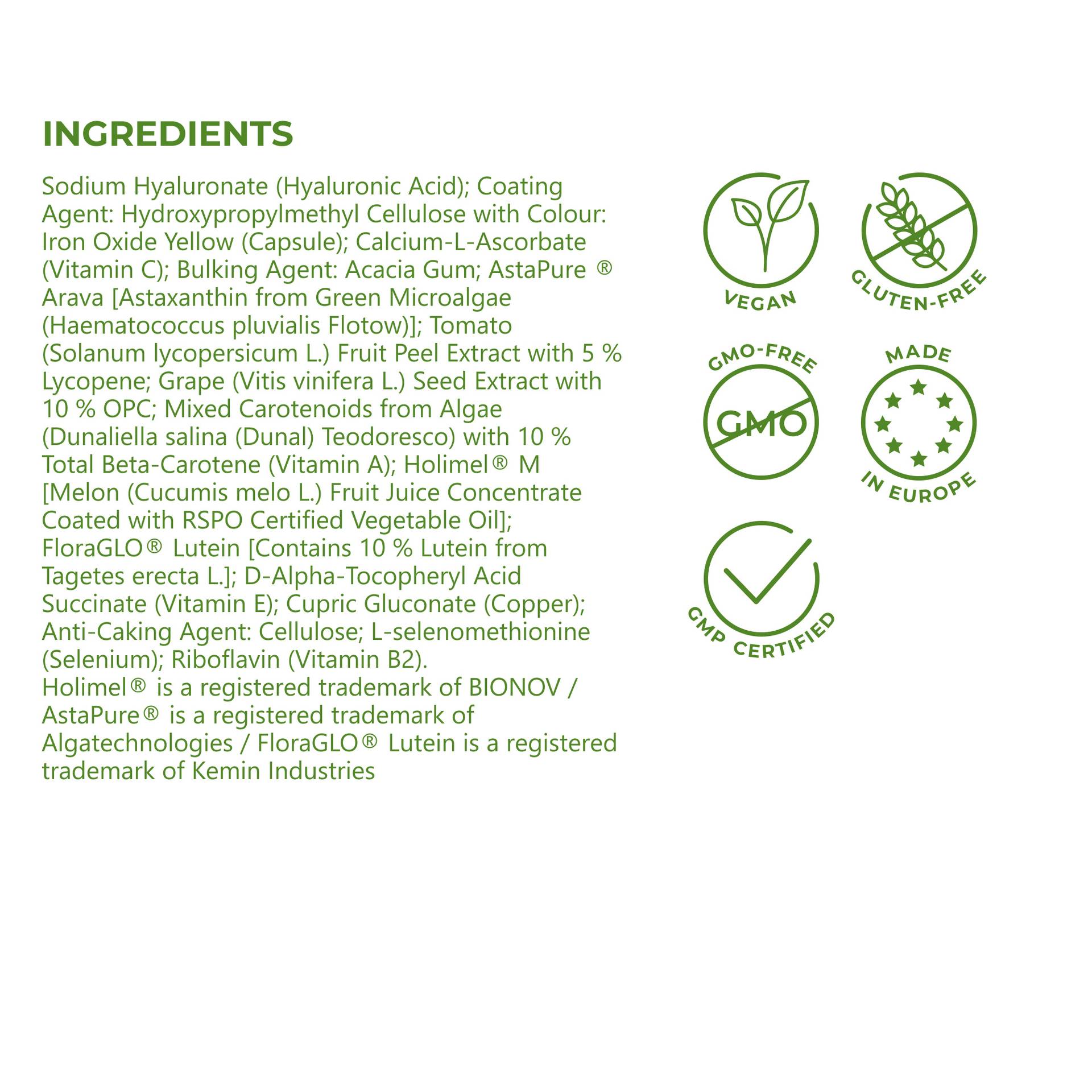 MelanoGlow Optimized with vitamins and minerals