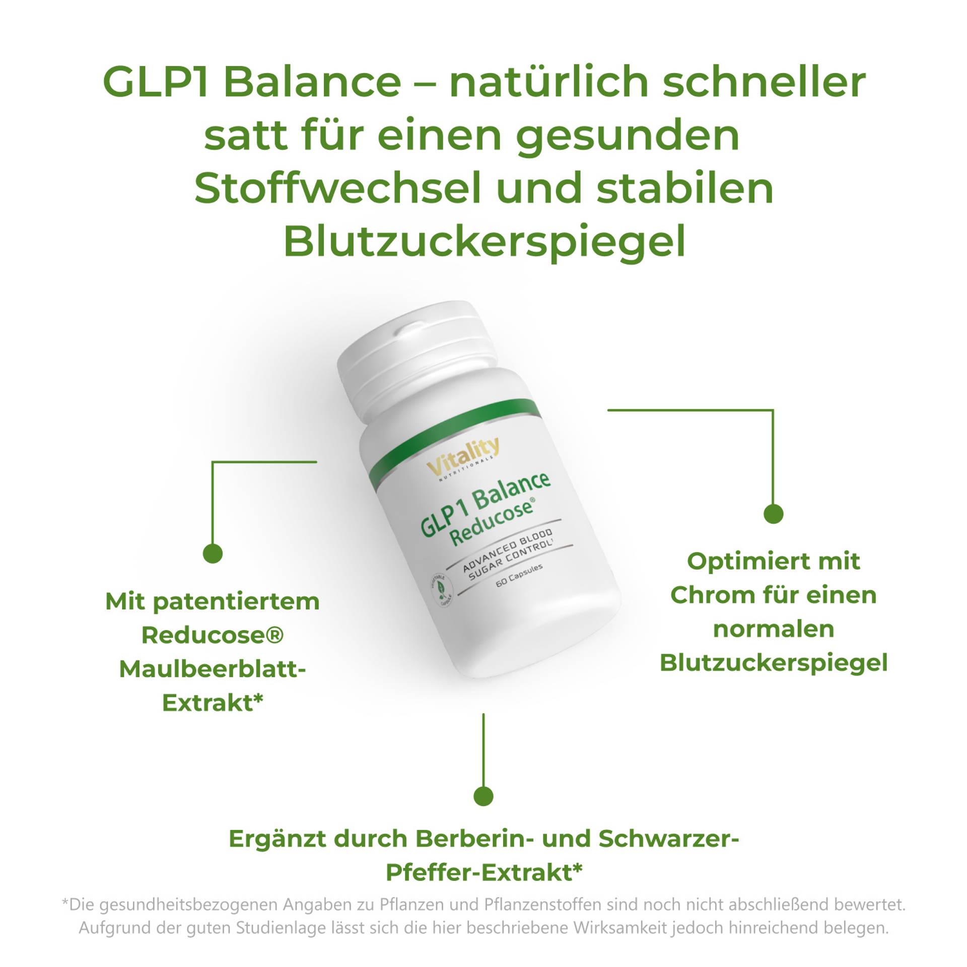 GLP1 Balance Reducose natürlich schneller satt für einen gesunden Stoffwechsel und stabilen Blutzuckerspiegel