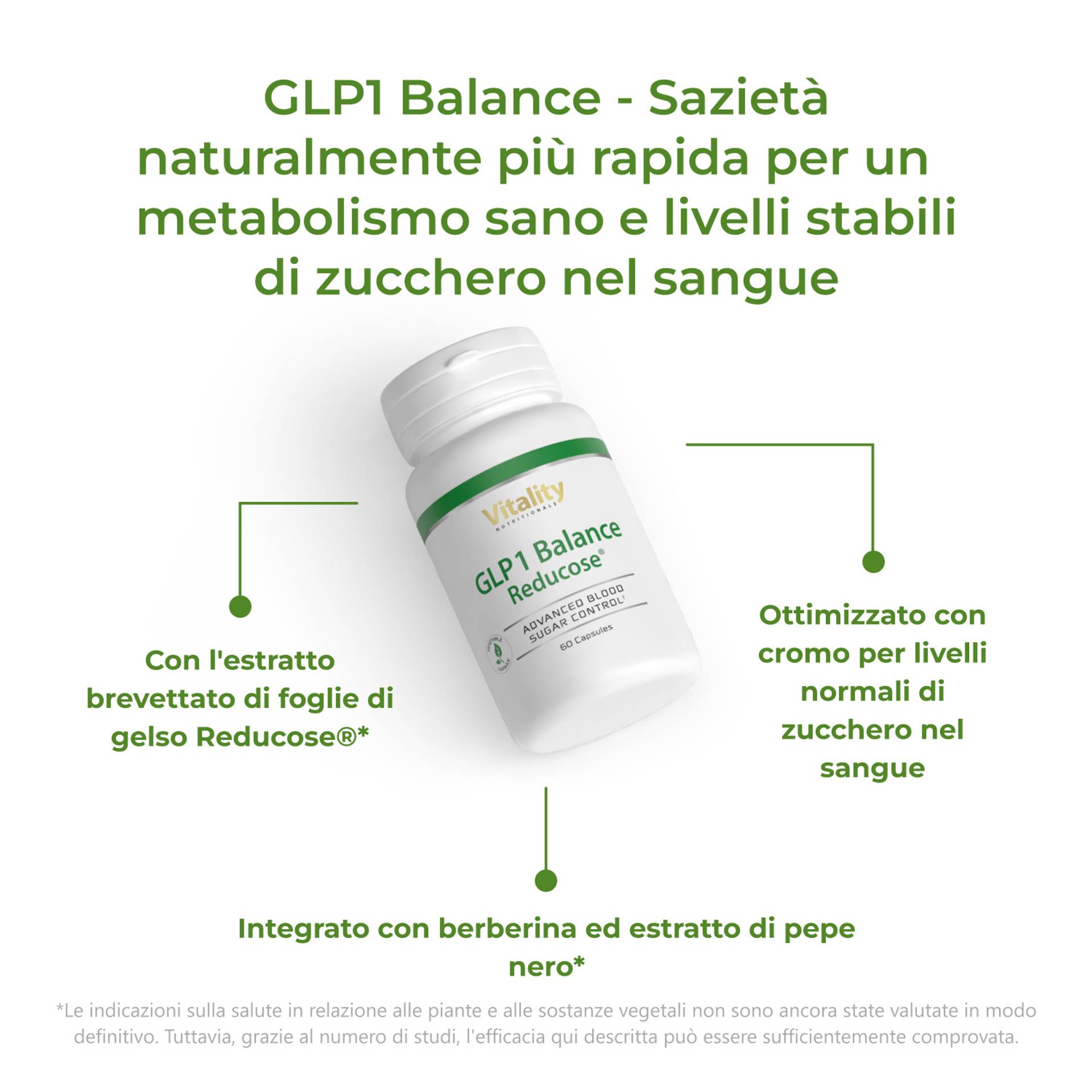 GLP1 Balance Reducose Naturally faster satiety for a healthy metabolism and stable blood sugar Levels