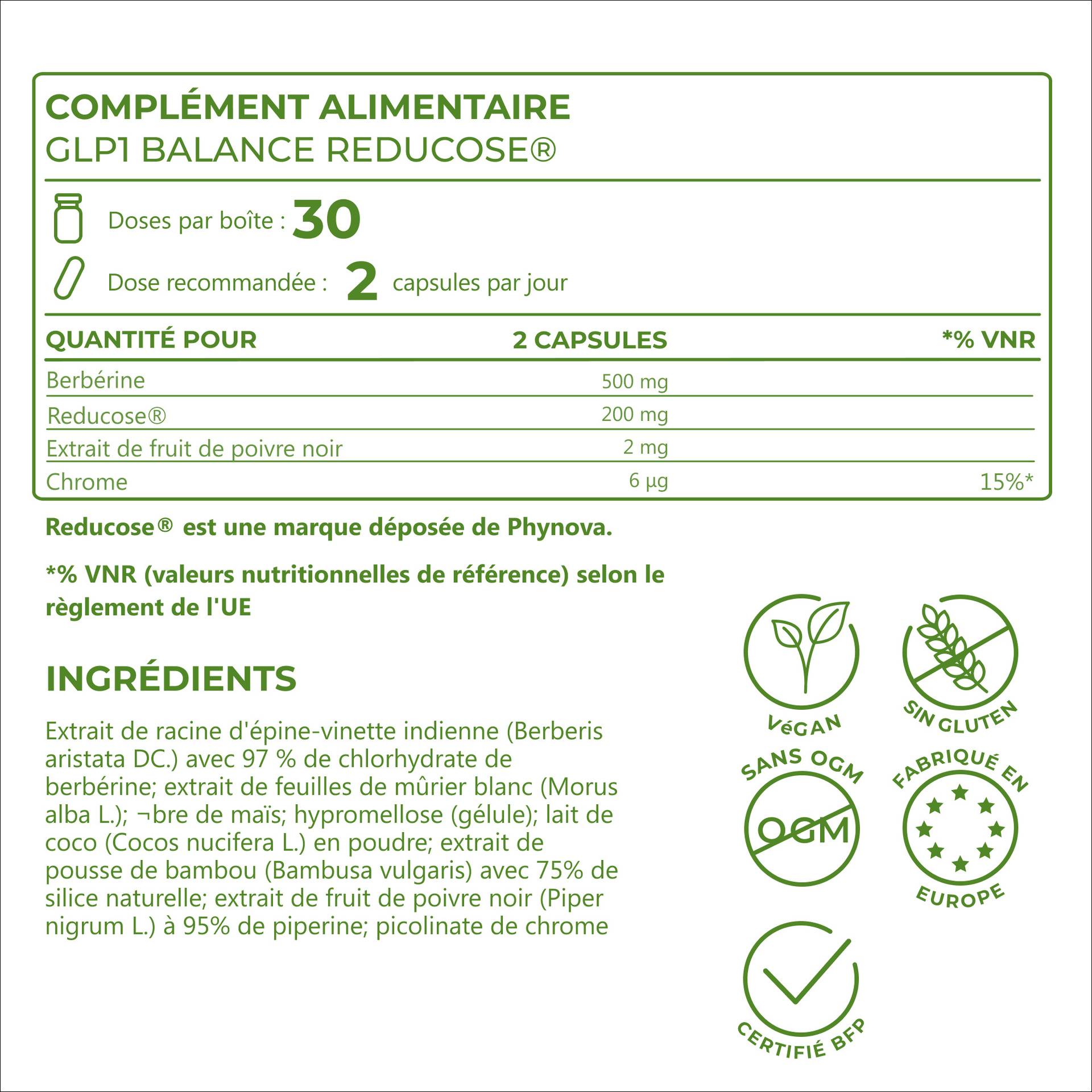 GLP1 Balance Reducose With patented Reducose mulberry leaf extract