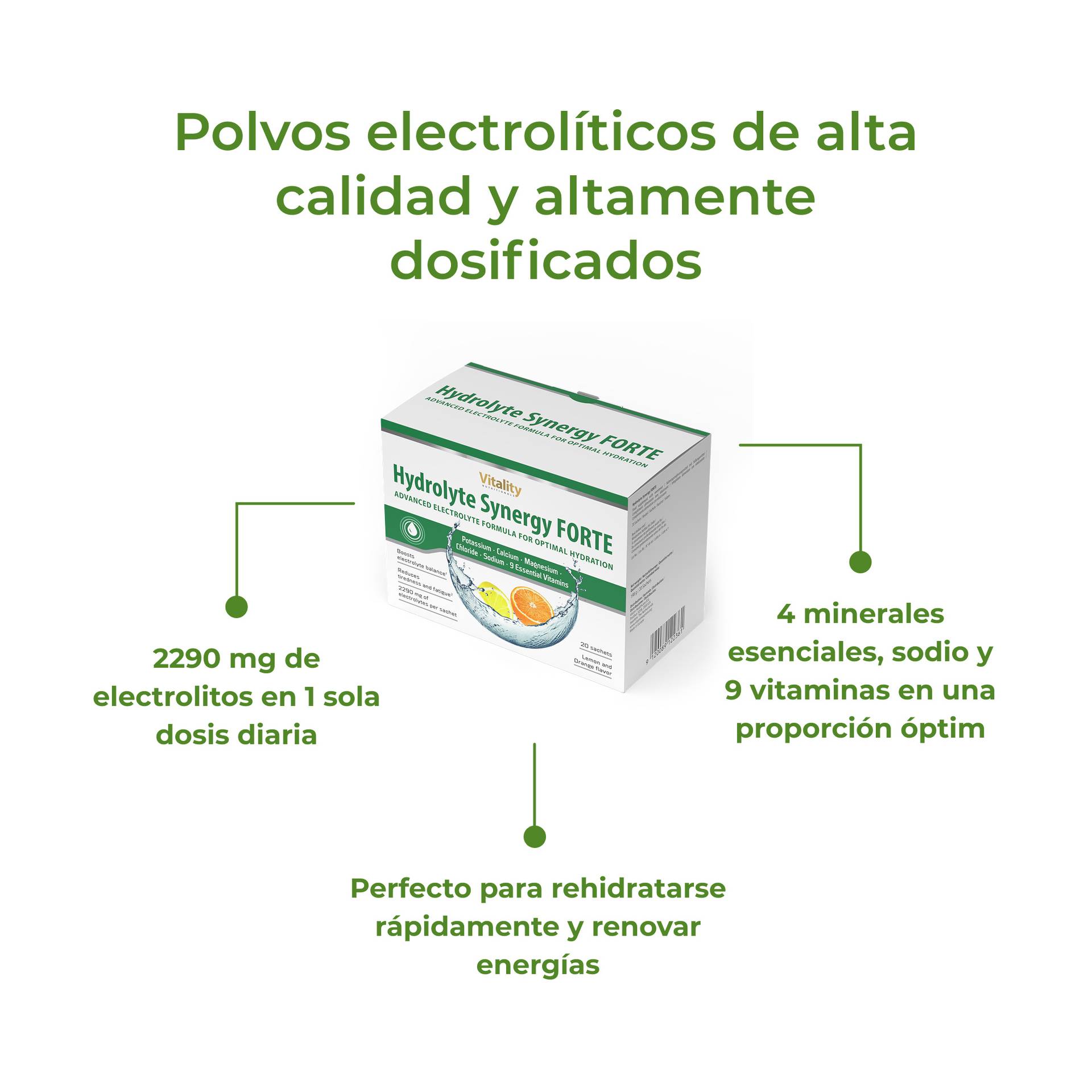 Hydrolyte Synergy FORTE Perfecto para rehidratarse rápidamente y renovar energías