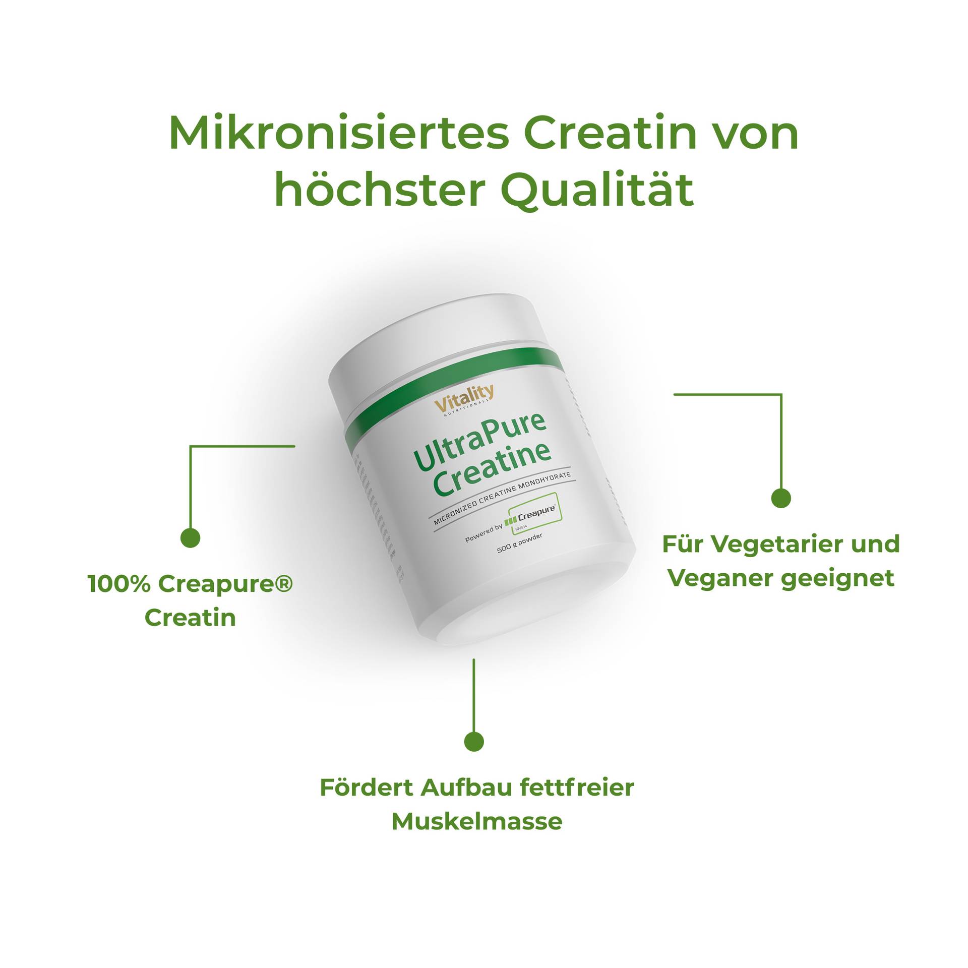 UltraPure Creatine Powder Fördert Aufbau fettfreier Muskelmasse