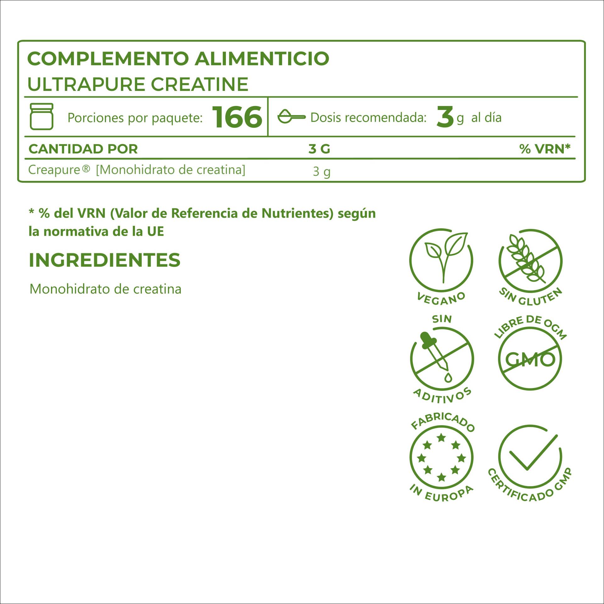 UltraPure Creatine Powder 100 % créatine Creapure®