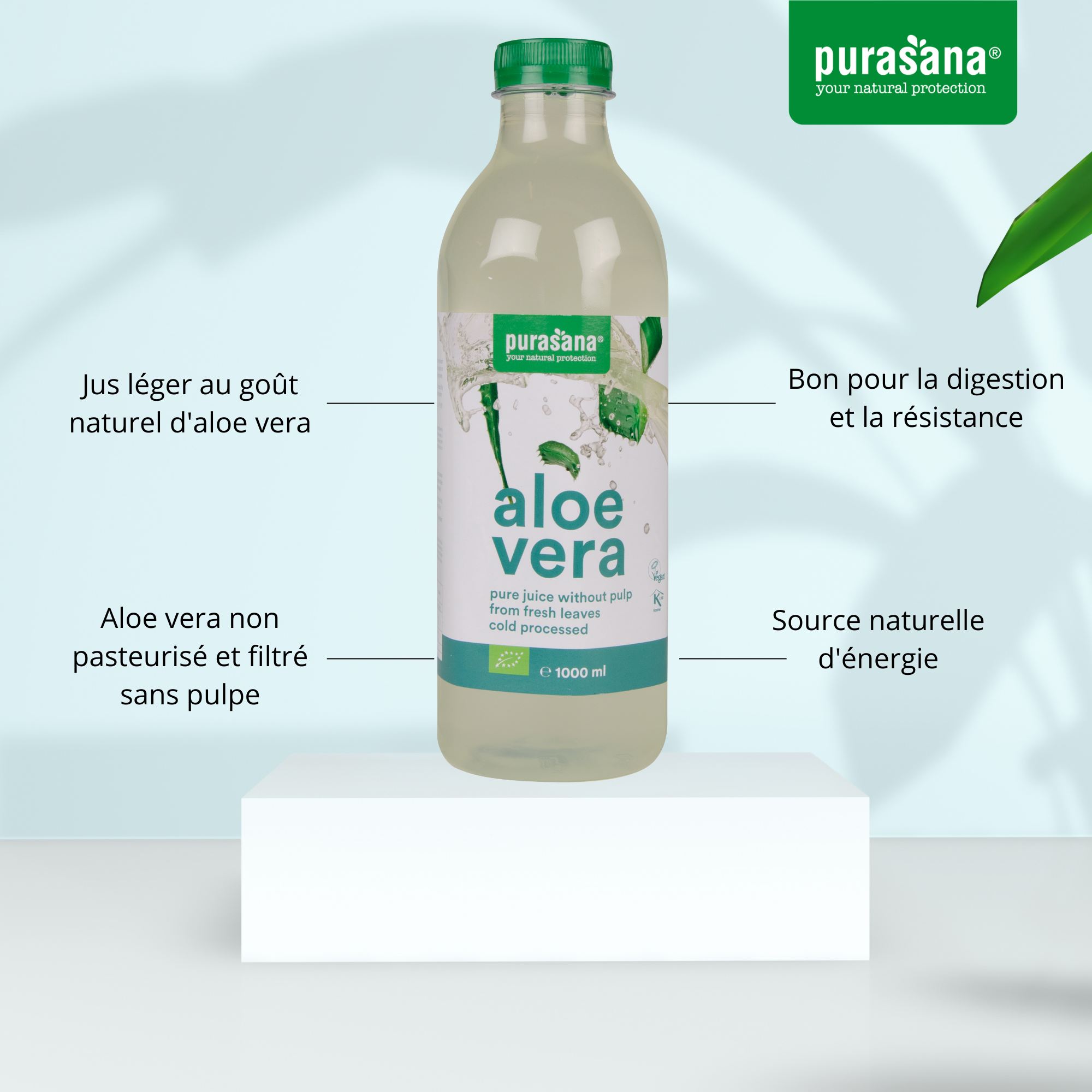 Acheter du jus d'alo vera | Purasana Jus d'Aloe Vera sans pulpe