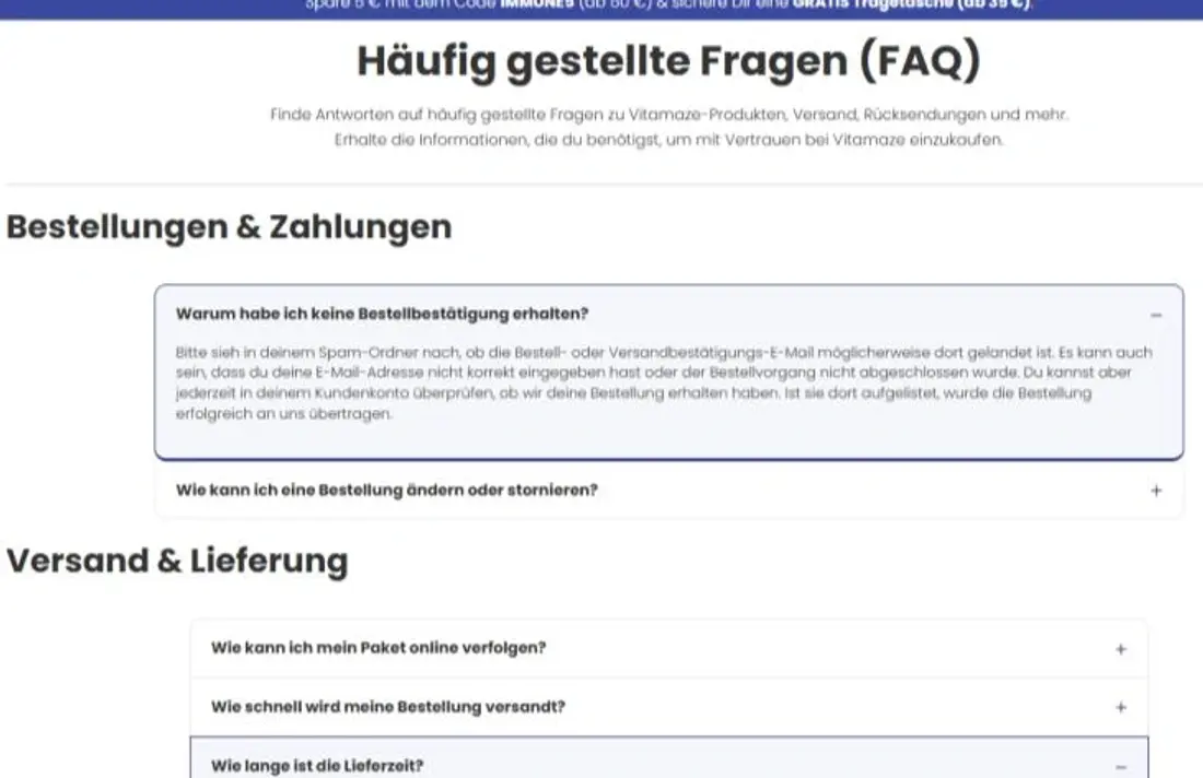 FAQ section