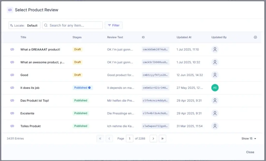 Product Review Component