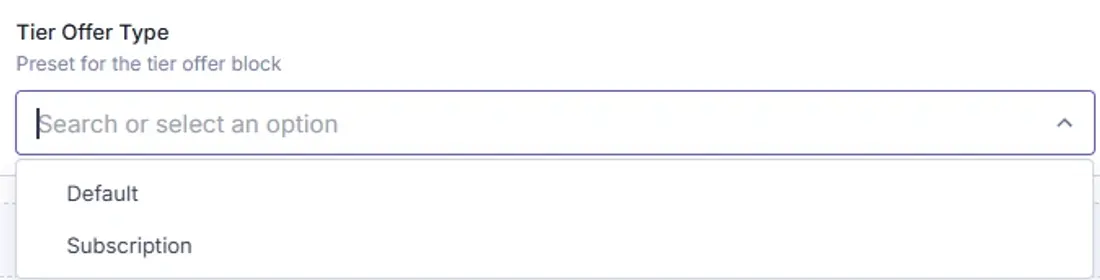 Tier Offer Type