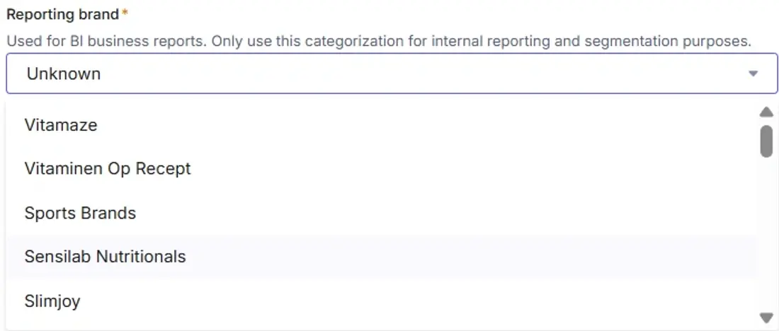 Reporting brand