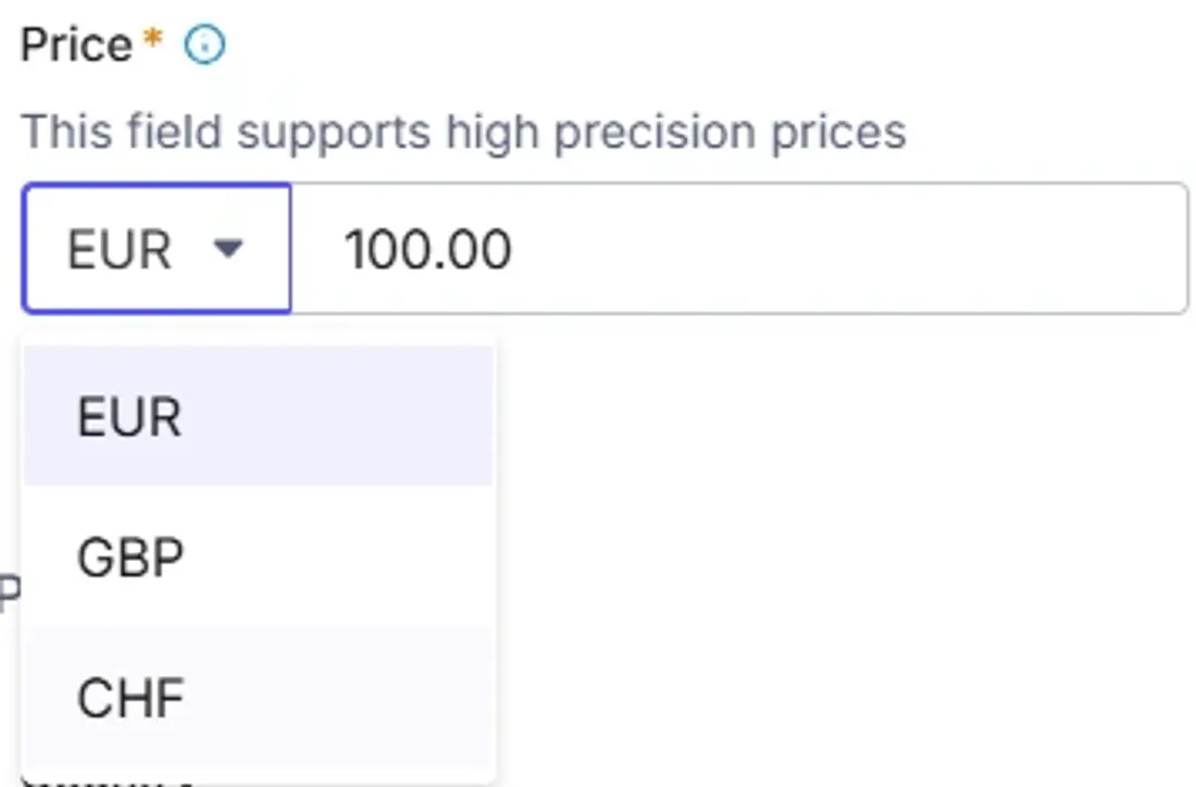 High precision price