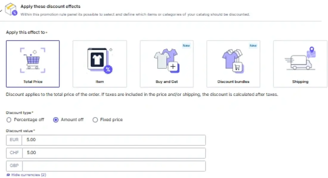 Total Price -Threshold discount