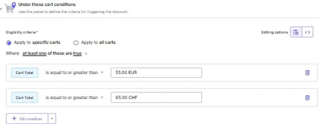 Total Price -Threshold discount
