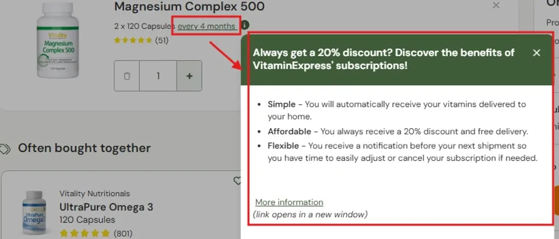 Subscription Info Modal