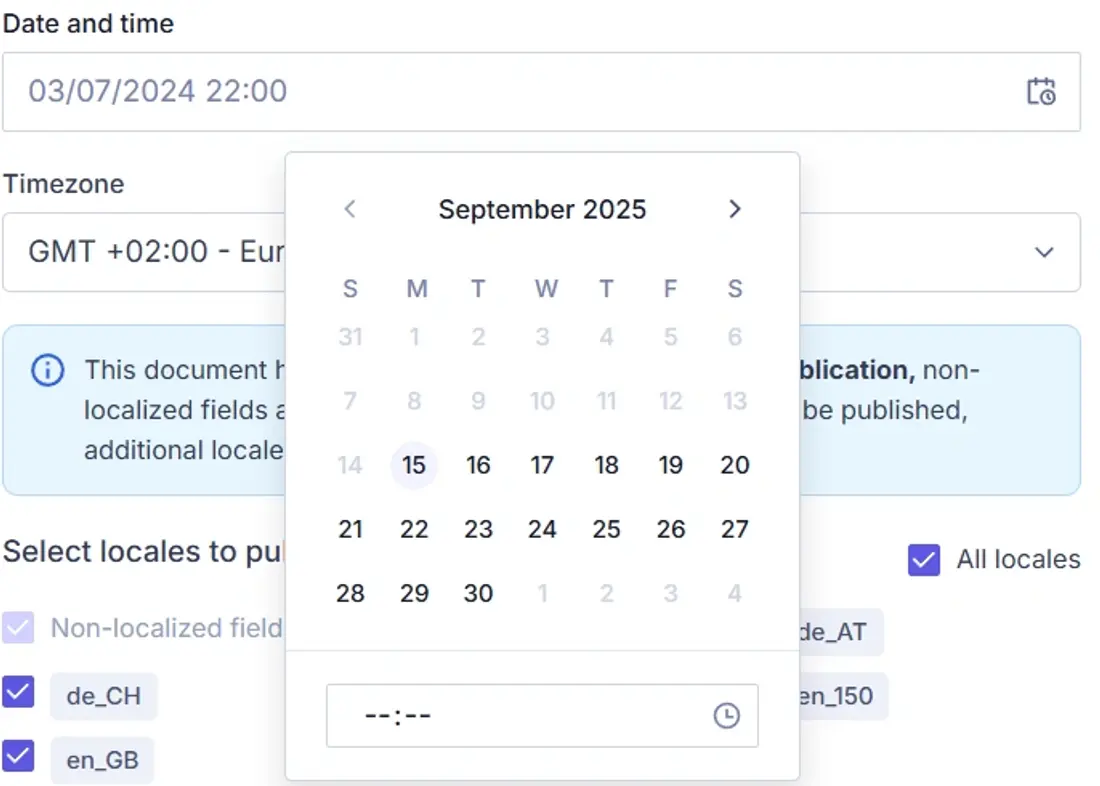 Determine a date and time when the schedule event should take place.