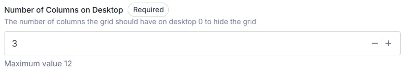 Number of Columns on Desktop