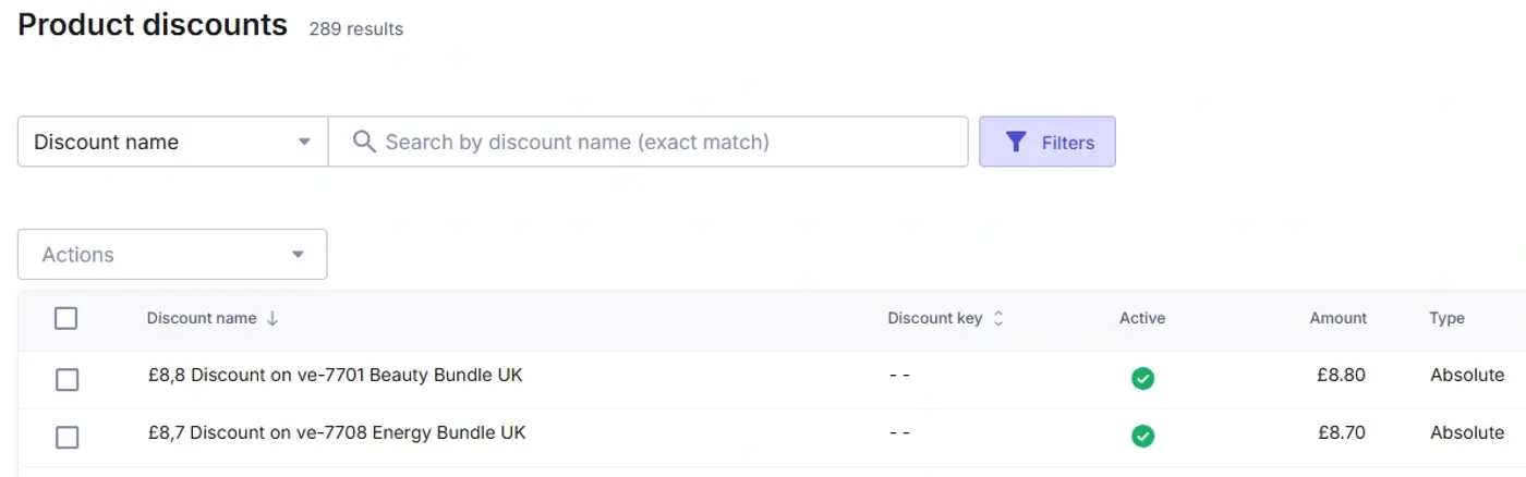 Discount lists