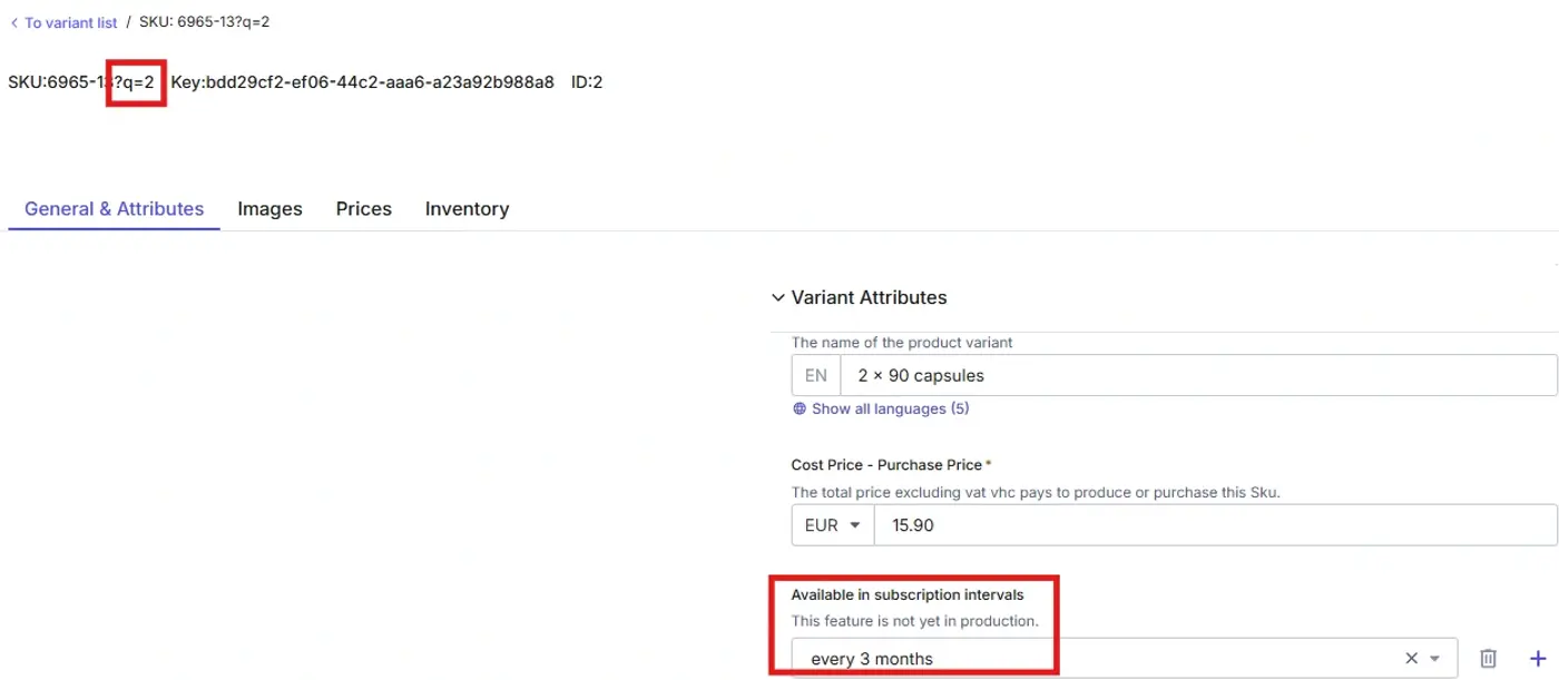 Subscription variants