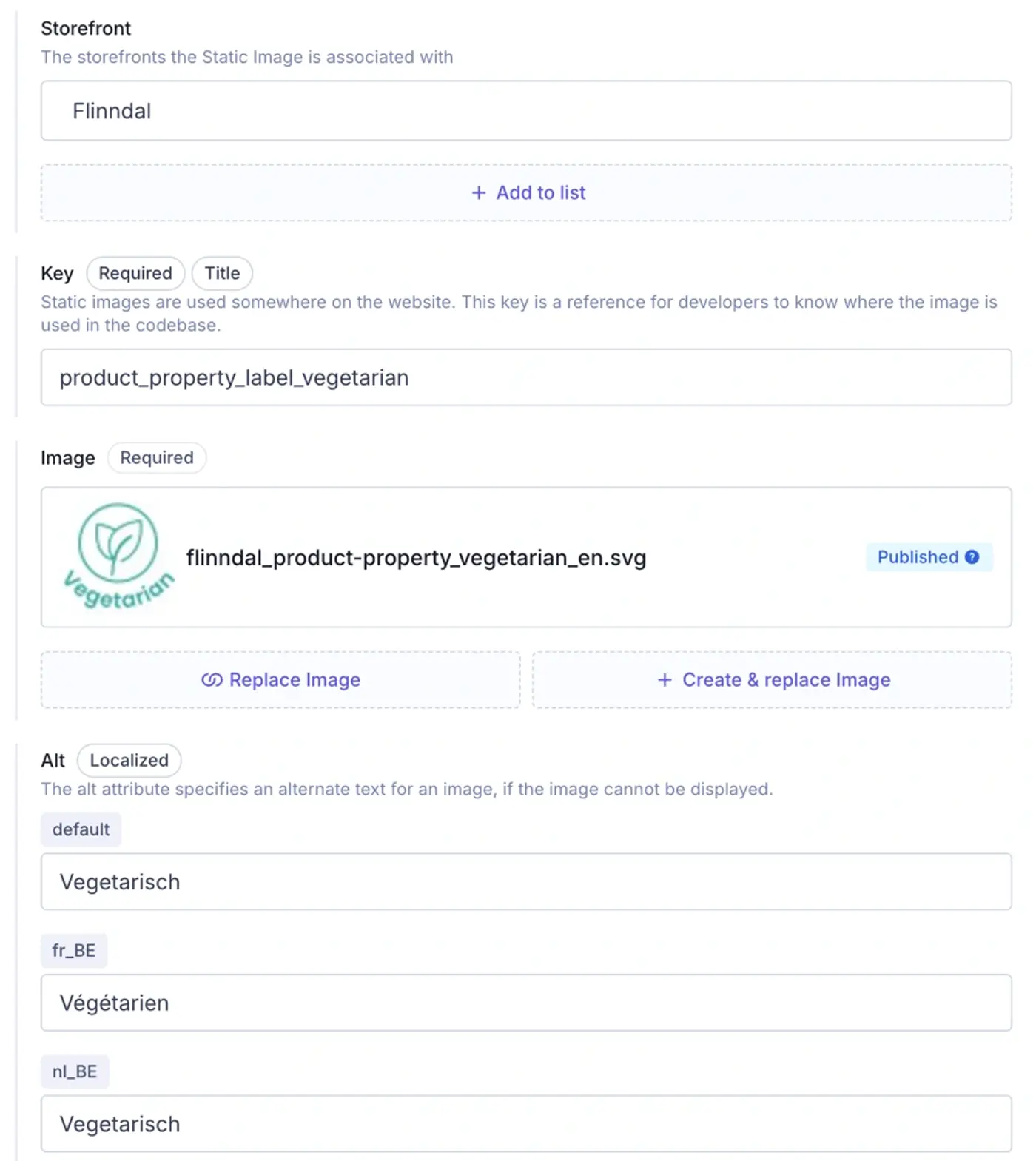 Static Image entry