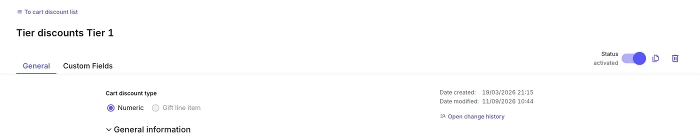 Status toggle and duplicate icon