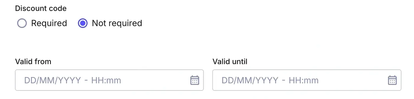 Valid from and Valid until