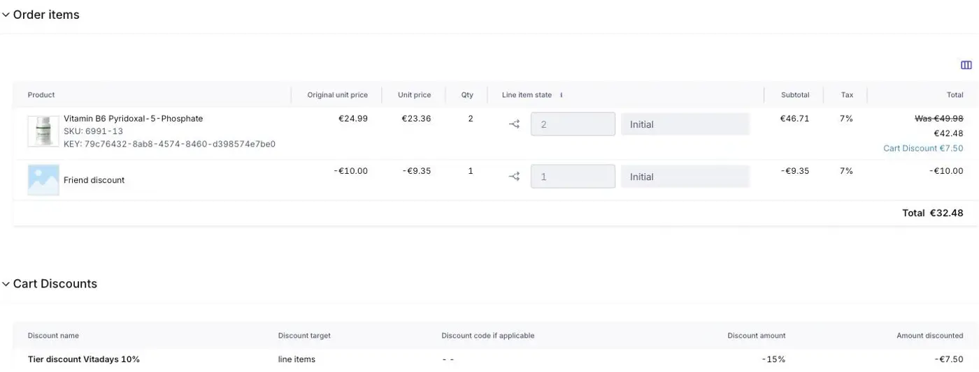Referral discounts on carts and orders