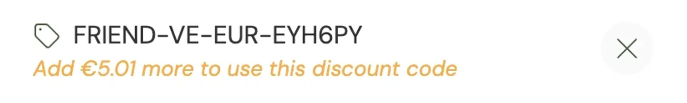 Cart below the minimum