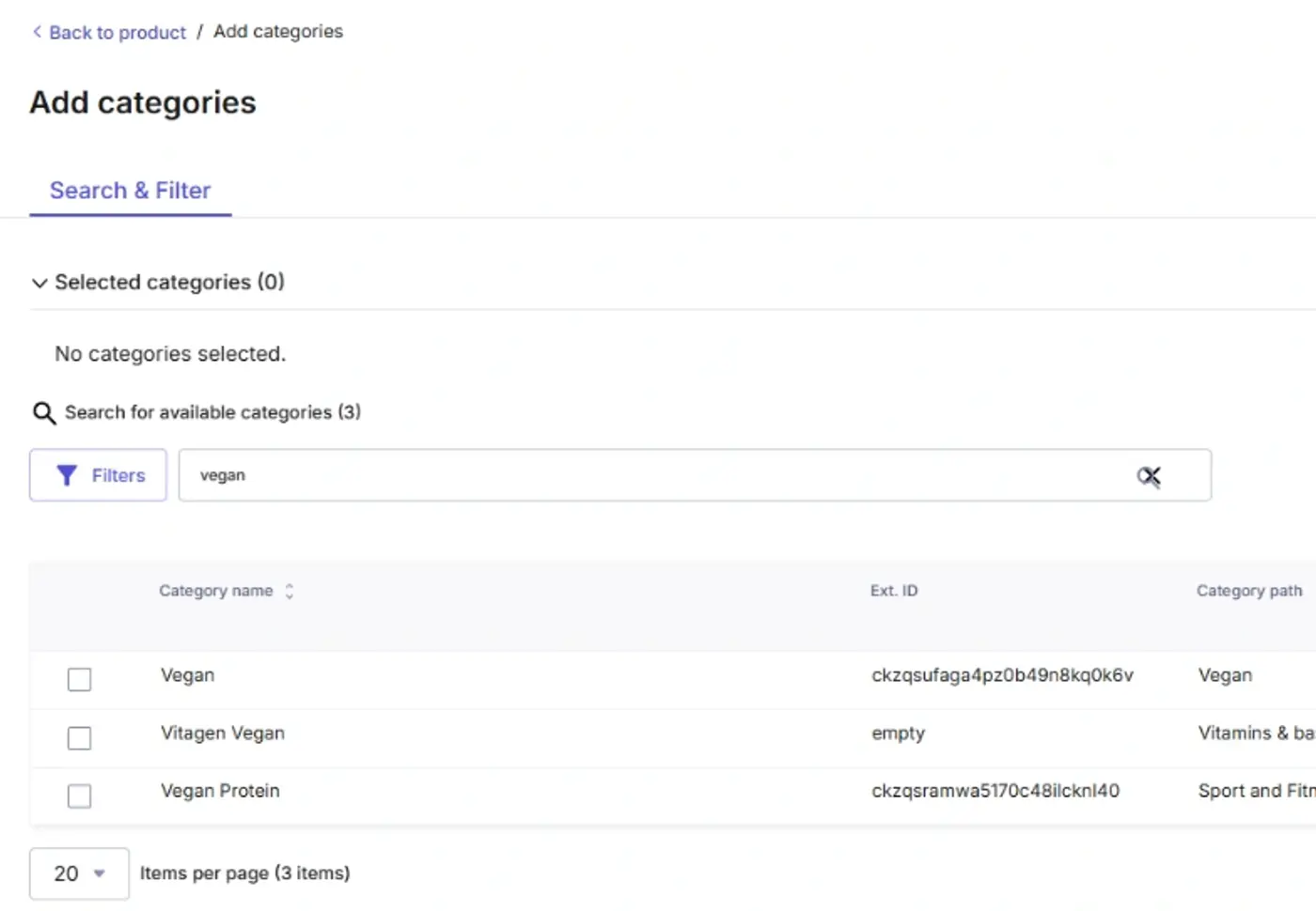 Add categories