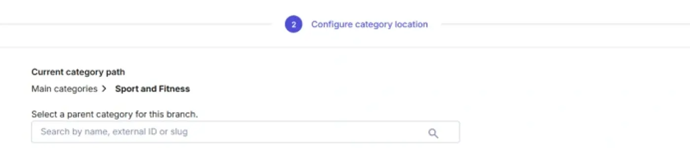 Step 2 - Category location