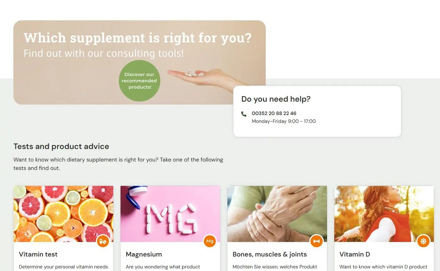 Vitamin Advice Settings