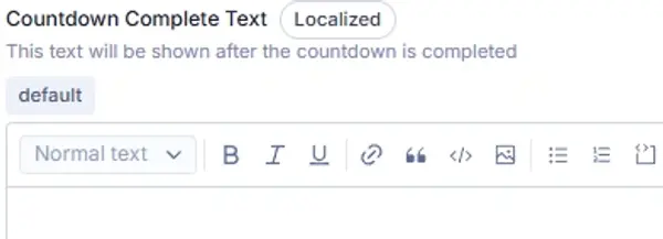 Countdown Complete Text