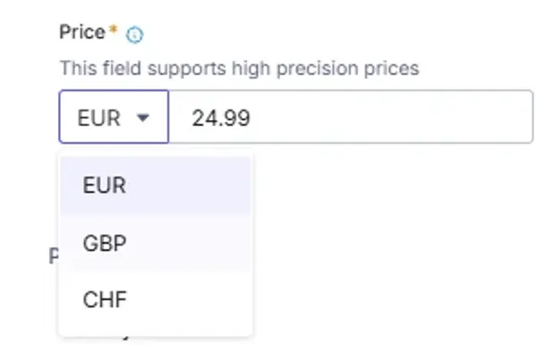 Price and currency