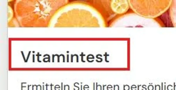 Vitamin Test Cards