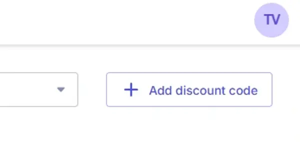 Or from the Discount code list, select the ‘+ Add discount code’ button