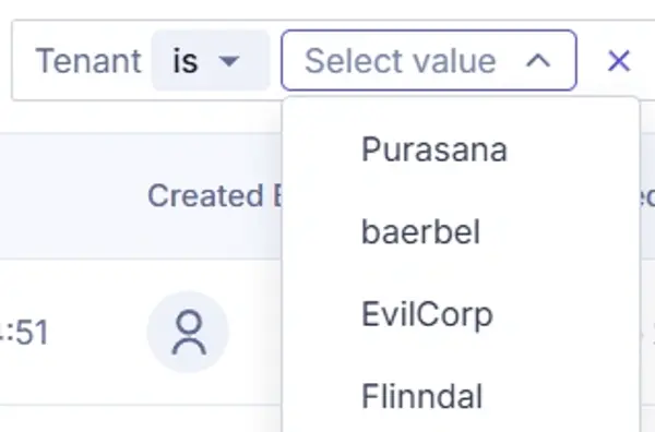 Tenant Filter