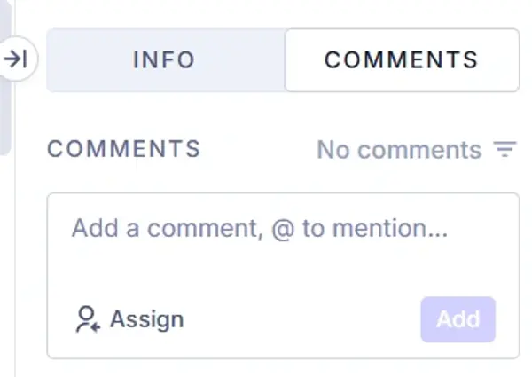 If any comments have been made, they will be displayed in this section