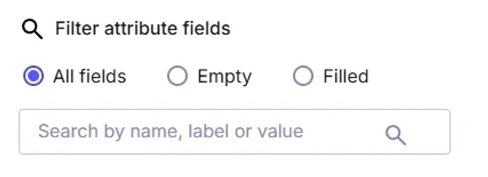 Filter attribute fields