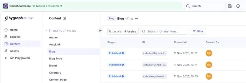 Blogs in Hygraph