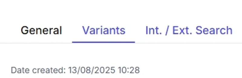 Variants tab