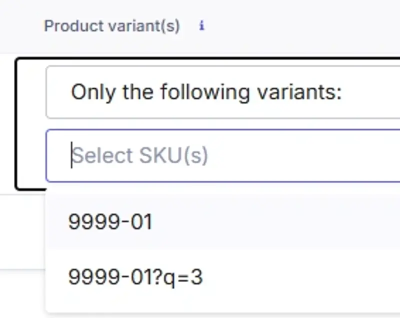 Variant SKUs