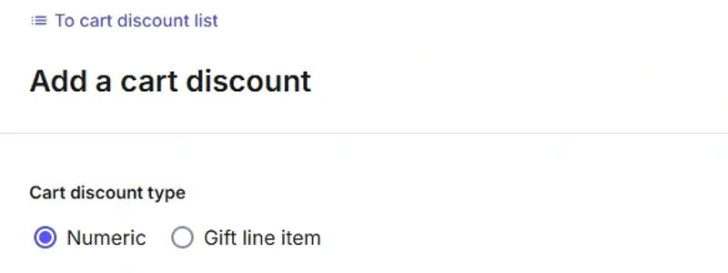Cart Discount Type