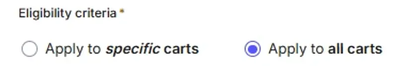 Cart conditions