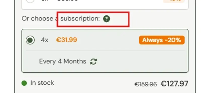 Subscription Info Modal