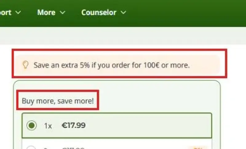 On a product display page.