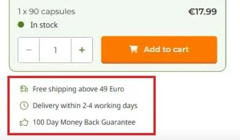 On a product display page.