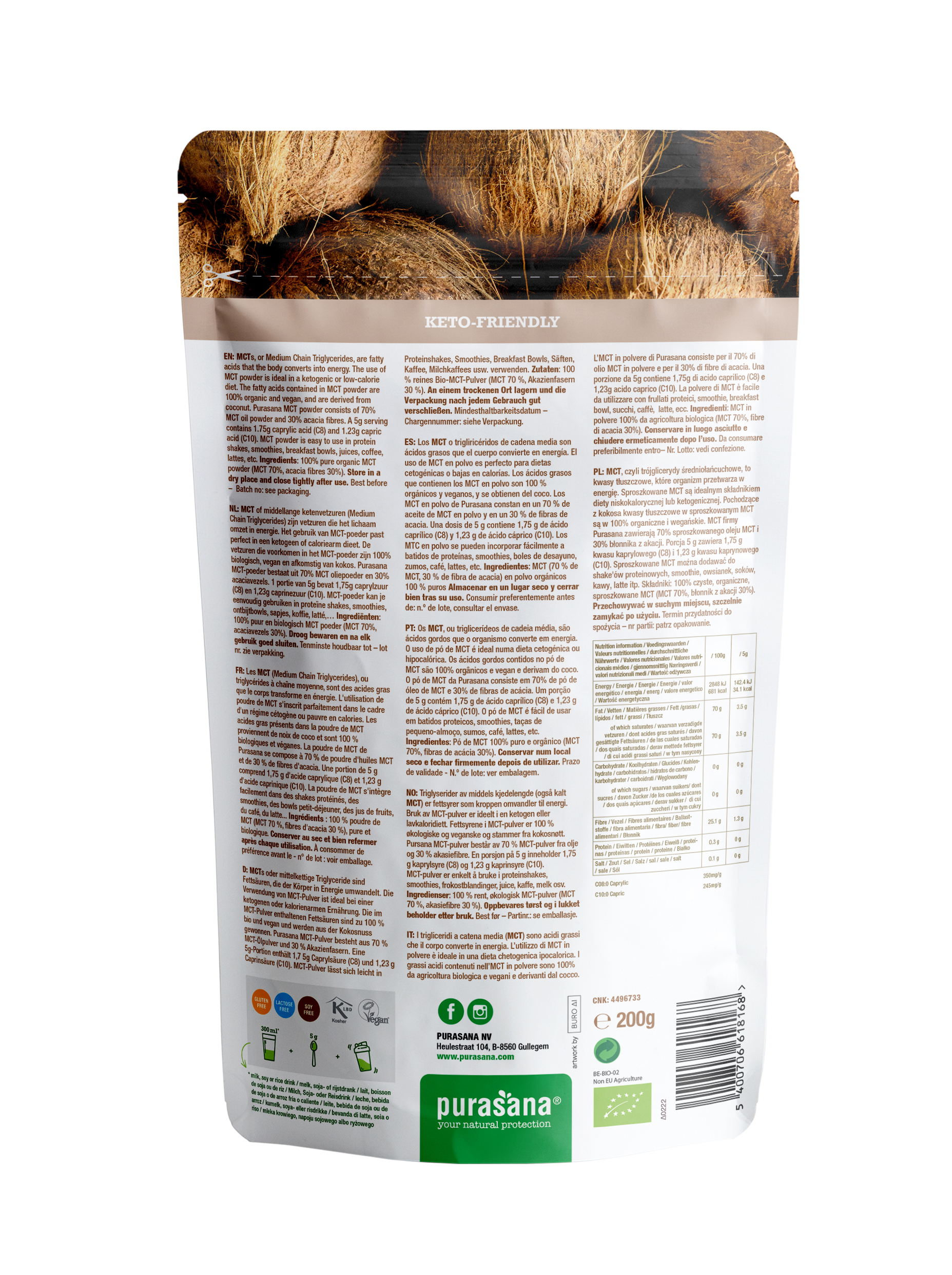 Thumbnail - Veganes MCT-Öl Pulver Bio 200g